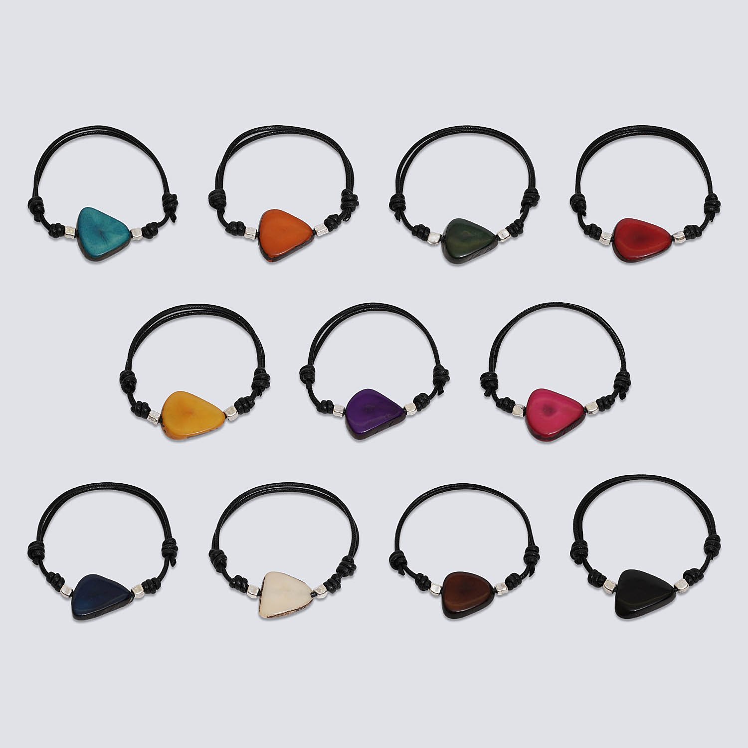 Bracciale fetta Tagua colorata