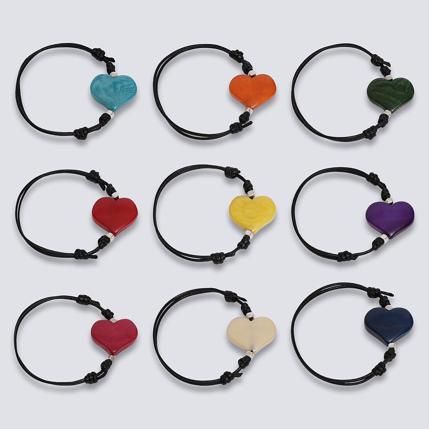 Bracciale animaletti Tagua colorata cuoricini