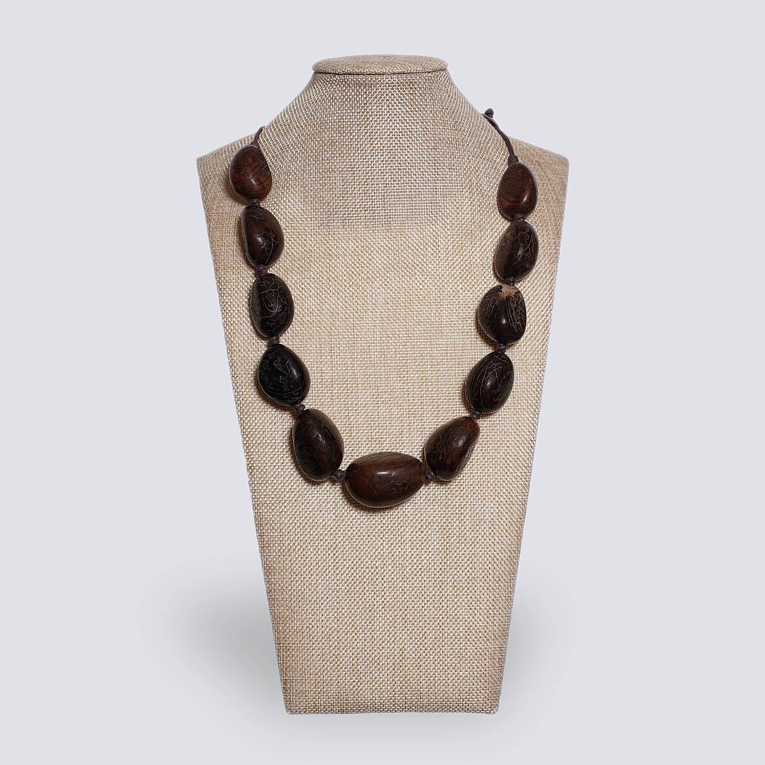 Collana semi di Tagua naturale - Terra