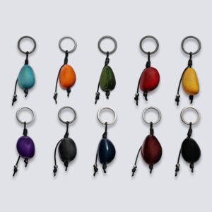 Portachiavi seme di Tagua colorato