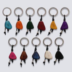 Portachiavi fetta Tagua colorata